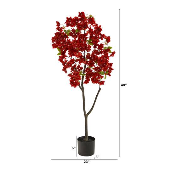 4ft. Potted Red Cherry Blossom Artificial Tree